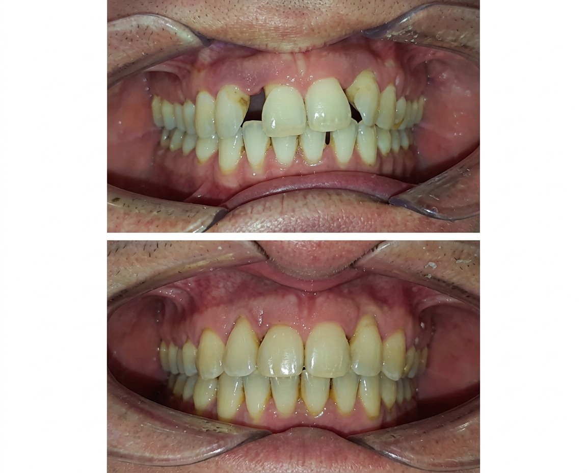 Antes y después de una rehabilitación oral completa